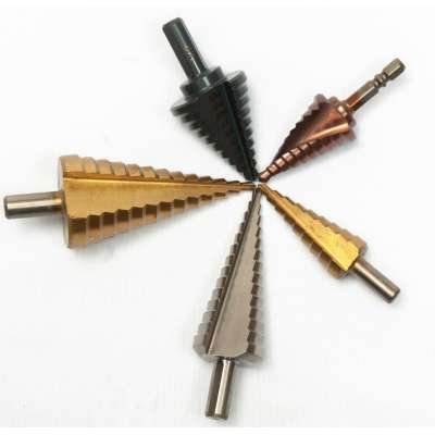 RICHOICE  3pcs titanium coated  HSS Step Drill Bit Sets